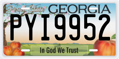 GA license plate PYI9952
