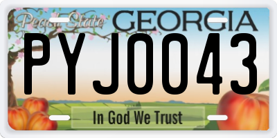 GA license plate PYJ0043
