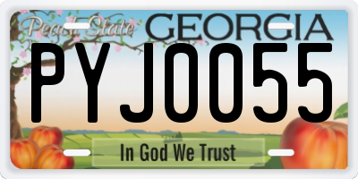 GA license plate PYJ0055