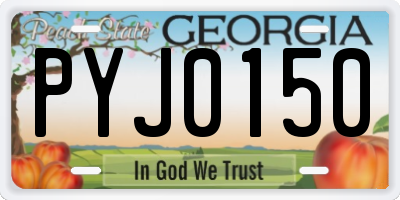 GA license plate PYJ0150