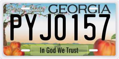 GA license plate PYJ0157