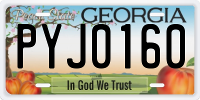 GA license plate PYJ0160