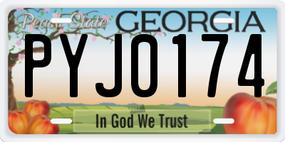 GA license plate PYJ0174