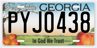GA license plate PYJ0438
