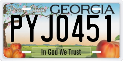 GA license plate PYJ0451