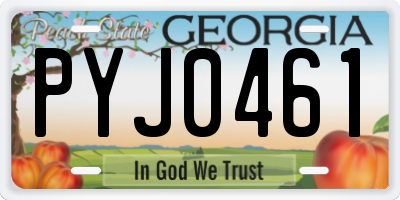 GA license plate PYJ0461