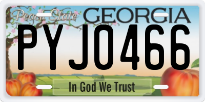 GA license plate PYJ0466