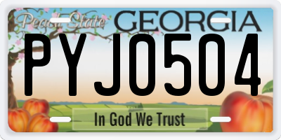GA license plate PYJ0504