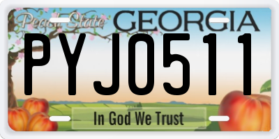 GA license plate PYJ0511