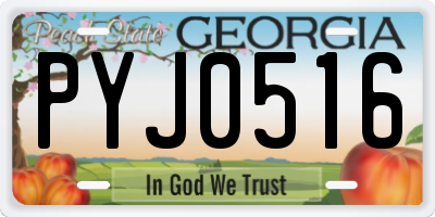 GA license plate PYJ0516