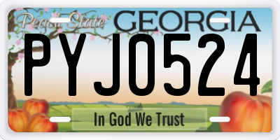 GA license plate PYJ0524