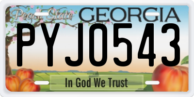 GA license plate PYJ0543