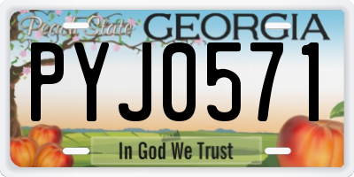 GA license plate PYJ0571
