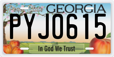 GA license plate PYJ0615