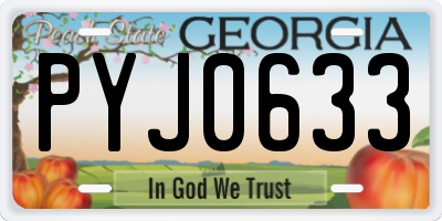 GA license plate PYJ0633