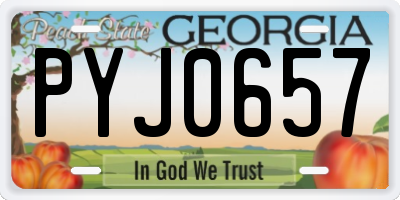 GA license plate PYJ0657