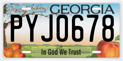 GA license plate PYJ0678
