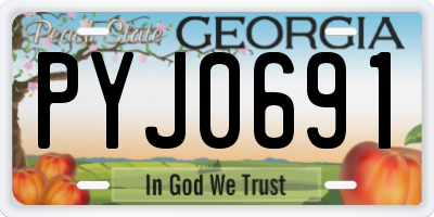 GA license plate PYJ0691
