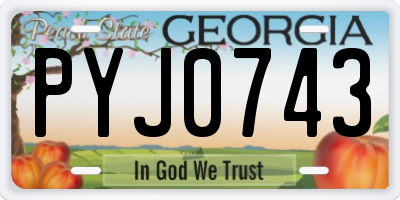 GA license plate PYJ0743