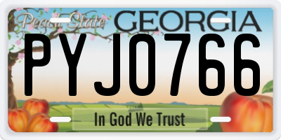 GA license plate PYJ0766