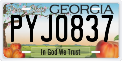 GA license plate PYJ0837