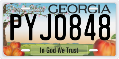 GA license plate PYJ0848