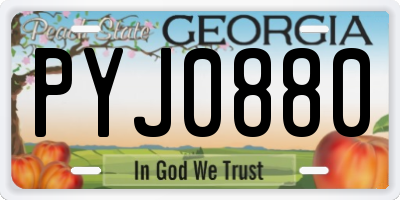 GA license plate PYJ0880