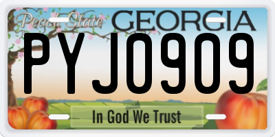 GA license plate PYJ0909
