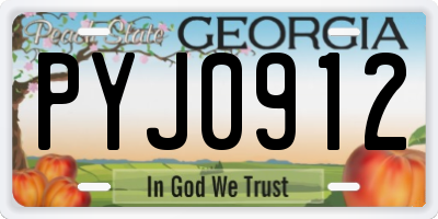 GA license plate PYJ0912