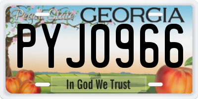 GA license plate PYJ0966