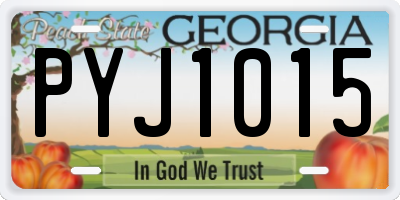 GA license plate PYJ1015