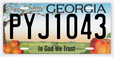 GA license plate PYJ1043