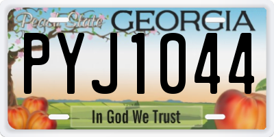 GA license plate PYJ1044