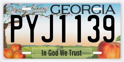 GA license plate PYJ1139