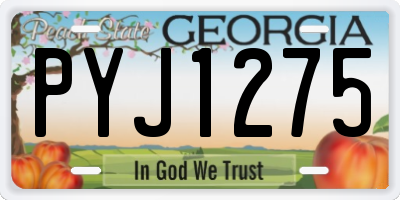 GA license plate PYJ1275