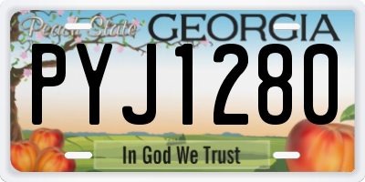 GA license plate PYJ1280