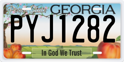 GA license plate PYJ1282