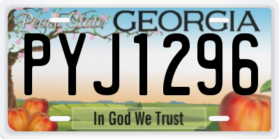 GA license plate PYJ1296