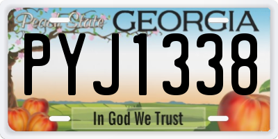GA license plate PYJ1338