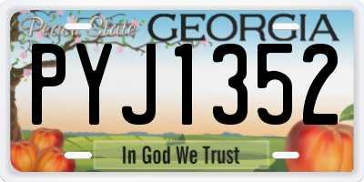 GA license plate PYJ1352