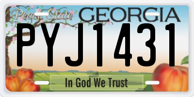 GA license plate PYJ1431