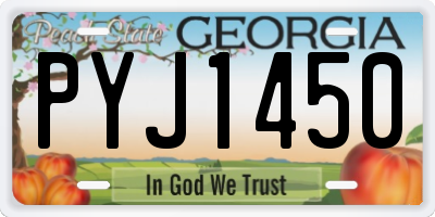 GA license plate PYJ1450