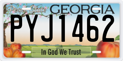 GA license plate PYJ1462