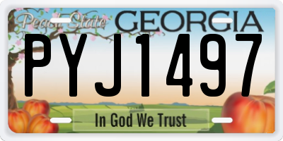GA license plate PYJ1497