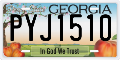 GA license plate PYJ1510
