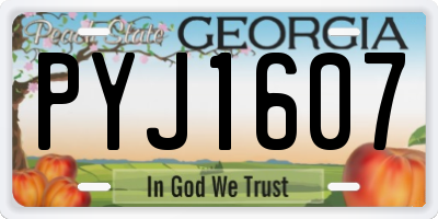 GA license plate PYJ1607