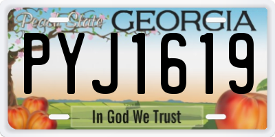 GA license plate PYJ1619