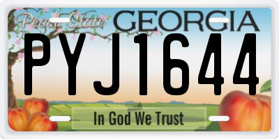 GA license plate PYJ1644