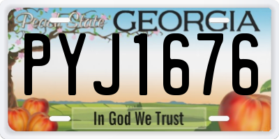 GA license plate PYJ1676