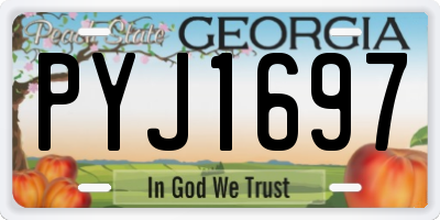 GA license plate PYJ1697
